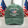 Charlie Kirk - Great American Patriot Washed Denim Baseball Cap LM32 65455