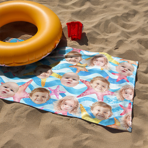 Custom Cute Human Face Tropical Party Summer Beach Towels LM32 893469