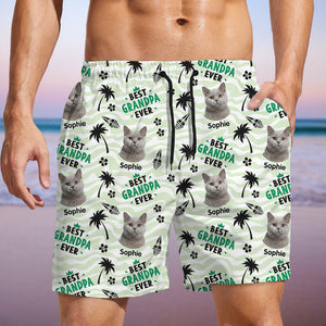 Custom Photo Stick Figures Best Dad Grandpa Ever Beach Short LM32 893713