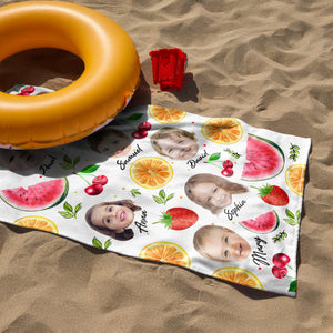Custom Cute Face Watercolor Tropical Summery Beach Towels LM32 893449