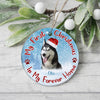 Custom Dog Photo My First Christmas In My Forever Home Christmas Ceramic Ornament CH07 896586