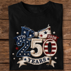 1776–2026 Patriotic 250 Years Independence Day Embroidered Effect Dark Shirt LM32 668913