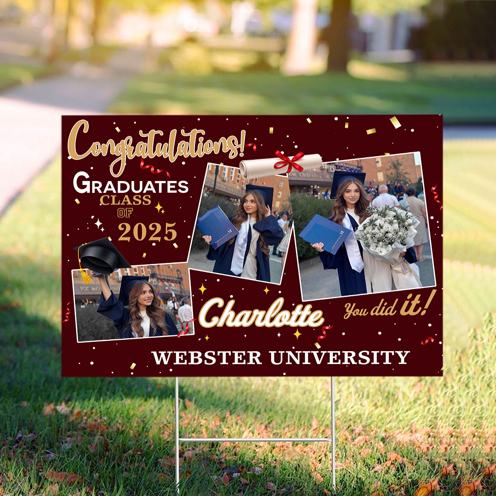Personalized Graduation Yard Sign With Photo Name Congratulations Graduate Party Decorations HO82 901652