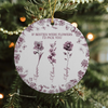 Custom Toile de Jouy Birth Flower - Personalized Ceramic Ornament Gift For Sister Besties BFF HO82 894472