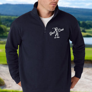Embroidered Best Dad By Par Golf Quarter Zip Sweater, Unique Gift For Golf Enthusiast HO82 900798