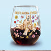 Best Mom Ever Personalized Holding Hand 3D Effect Wine Glass CH07 911196