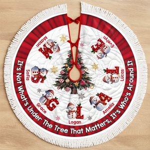 Custom Snowman Hearts Shine Together This Christmas Family Tree Skirt HO82 900062