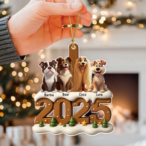 Xmas With Dog Acrylic Ornament Personalized Gift For Christmas HO82 900116