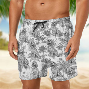 Custom Dog Breeds Chinoiserie Toile De Jouy Style Personalized Beach Short HA75 892548
