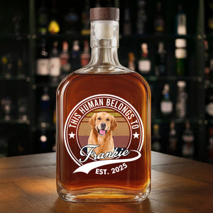 Custom Photo Human Belongs To Dog Cat Whiskey Bottle CH07 895962