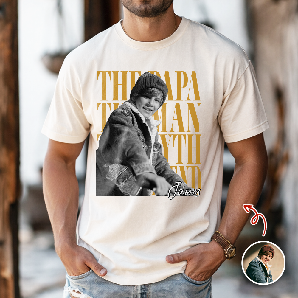 Custom Photo The Papa The Man The Myth The Legend Comfort Shirt HO82 902516