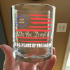 Custom Family Name We The People 250 Years of Freedom 1776-2026 America Flag Whiskey Glass LM32 669347