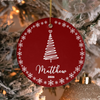 Custom Name Christmas Tree Ceramic Ornament, Personalized Holiday Decoration, Christmas Keepsake Gift HA75 919122