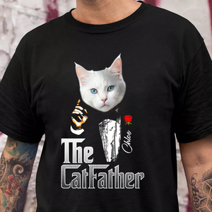 Custom Photo The Catfather Gentlemen Cat Shirt Personalized Gift For Dad HO82 893846