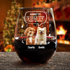 Custom Pet Photo Life Would Be Boring Without Me Wine Glass CH07 896418