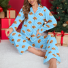 Custom Dog Photo Cute Plaid Pajamas, Personalized Pet Holiday Sleepwear CH07 180878