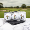 Personalised Cartoon Character Man Woman Double Sided Golf Ball with Name Gift for Golfer HO82 900912