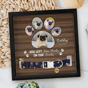 Custom Photo You Left Paw Prints On Our Hearts Memorial Square Collar Frame TH10 892717