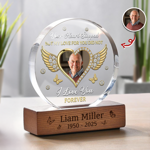 Custom Photo I Love You Forever Memorial Round Acrylic Frame Block HA75 898014