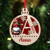 Personalized Letter Name Gnomes Christmas 2 Layer Wooden Ornament HA75 898300