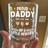 Custom Photo Proud Daddy of Little Heroes - Father's Day Personalized Gifts Custom Rock Glass for Dad, Superhero Lovers HO82 894056