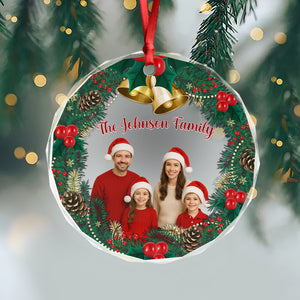 Custom Photo Family Bonds Are Unbreakable Glass Ornament Christmas Gift HA75 897194