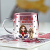 Personalized A Girl And Her Dog Pink Gradient Glass Mug - Gift For Dog Mom, Mother's Day HO82 901760