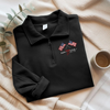 America EST. 1776 American Flag Patriotic Embroidered Quarter Zip Sweatshirt LM32 899587