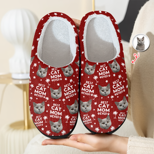 Custom Photo Best Cat Dad, Best Cat Mom Ever Slippers Unique Gift HA75 898056
