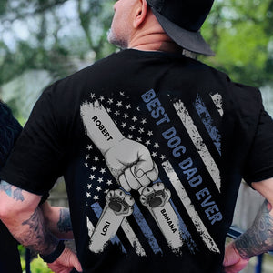Fist Bumps Dad & Pet US Flag Back Shirt Personalized Father's Day Gift CH07 895904