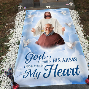 Custom Photo God Has You in His Arms Memorial Grave Blanket HA75 892788
