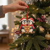 Personalized Penguin Couple First Christmas 2 Layers Wooden Ornament LM32 897519