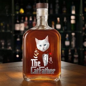 Custom Photo The Catfather Gentlemen Cat Whiskey Bottle Cat Lovers Gift HO82 894050