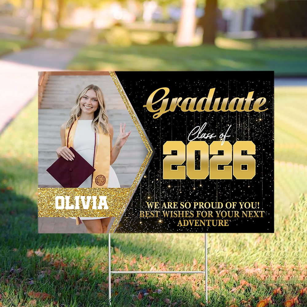 Custom Photo Graduate Class Of 2026 We Are So Proud Of You Yard Sign TH10 169021