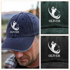 Personalized Custom Name Washed Denim Baseball Cap For Golf Lover TH10 898147