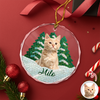 Custom Photo Cat Mosaic Style Glass Ornament Christmas Gift LM32 895049
