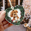 Custom Photo Dog Personalized Heart Shaped Ceramic Ornament For Christmas HA75 897464