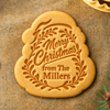 Custom Family Name Merry Christmas Shaped Cookie Stamp TH10 171507