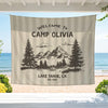Personalized Welcome To Camp Tapestry Banner - Decorations Camping Decor, Bachelorette Banner HO82 903046