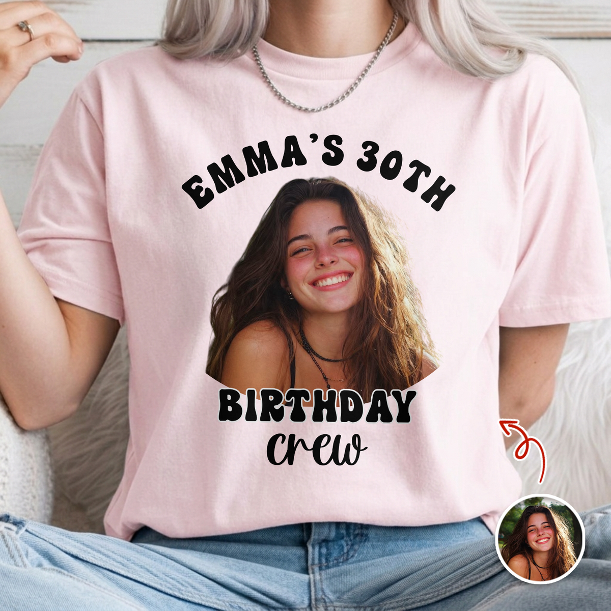 Custom Photo Birthday Crew Comfort Shirt - Personalized Birthday Party Shirt TH10 170407