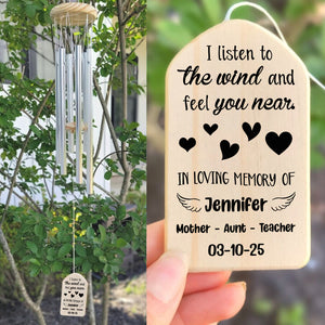 I Listen To The Wind And Feel You Near Memorial Wind Chimes Personalized Gift HO82 893552