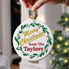 Custom Family Name Merry Christmas Ceramic Ornament TH10 171531