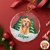 Custom Photo Dog Mosaic Style Glass Ornament Christmas Gift LM32 895047