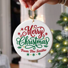 Personalized Family Name Merry Christmas Ceramic Ornament TH10 171533