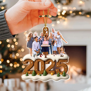 Custom Photo Cozy Xmas Crew Family Acrylic Ornament Gift For Mom, Dad, Brother, Sister, Kids HO82 900042