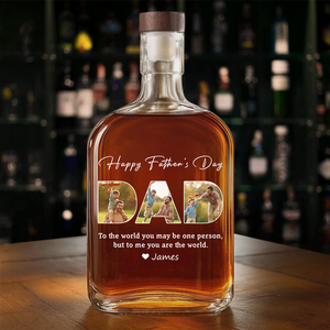 Custom Photo Happy Father's Day Family Whiskey Bottle LM32 893579