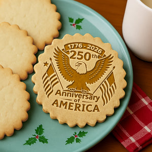 250 Years Of America Eagle & Flag Cookie Stamp HO82 900670