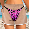 Personalized Bikini Illusion Swim Shorts for Women, Funny Beach Vacation Shorts CH07 180132