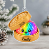 Custom Name Glitter Dumpling Bamboo Steamer Acrylic Ornament, Holiday Keepsake HO82 903730