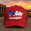 Personalized Best Dog Dad, Dog Mom Ever America Flag Trucker Hat For Dog Lover TH10 170267